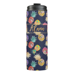 PixDezines Aloha Pineapples/DIY background Thermal Tumbler