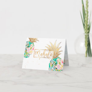 PixDezines Aloha Pineapples/Mahalo Thank You Card