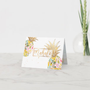 PixDezines Aloha Pineapples/Mahalo Thank You Card