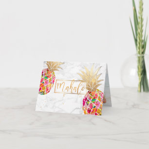 PixDezines Aloha Pineapples/Pink/Mahalo Thank You Card