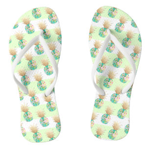 PixDezines Aloha Pineapples+Stripes Flip Flops