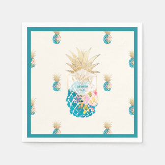 PixDezines Aloha Pineapples/Teal/DIY background Napkin