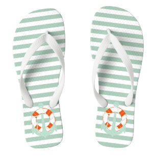 PixDezines anchor/DIY colour adjustable stripes Flip Flops