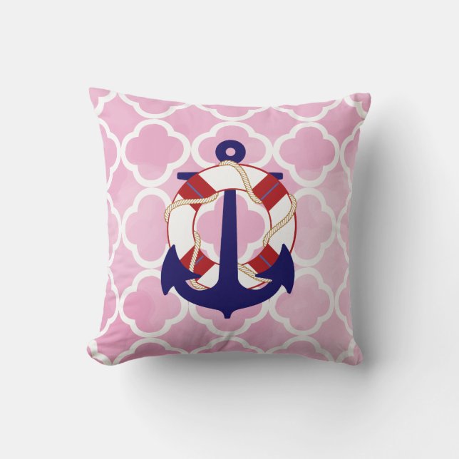 PixDezines anchor/nautical/moroc/watercolor Cushion (Front)