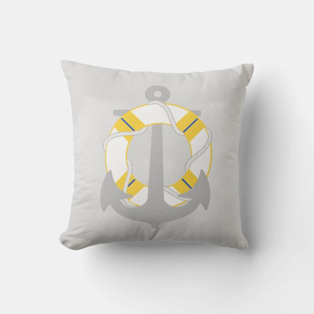 PixDezines anchor/nautical/ocean/wave/watercolor Cushion (Front)