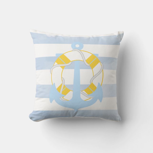 PixDezines anchor/nautical/ocean/wave/watercolor Cushion (Front)