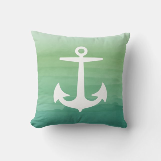 PixDezines anchor/nautical/watercolor Cushion (Front)