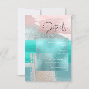 PixDezines Aqua+Rose Gold Modern Art Details Cards