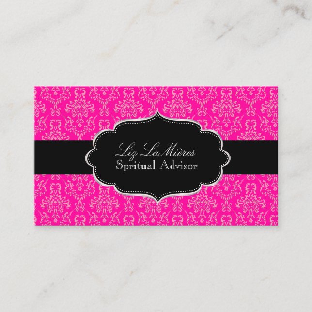 PixDezines Arianna Damask/DIY colour Business Card (Front)