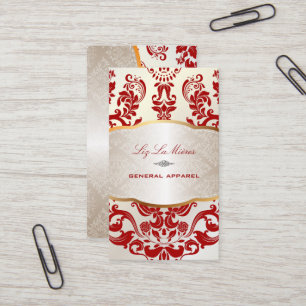 PixDezines augusta damask/red Business Card