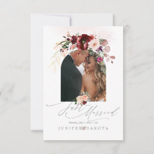 PixDezines Autumn Love H2 Marsala Red Flowers Invitation