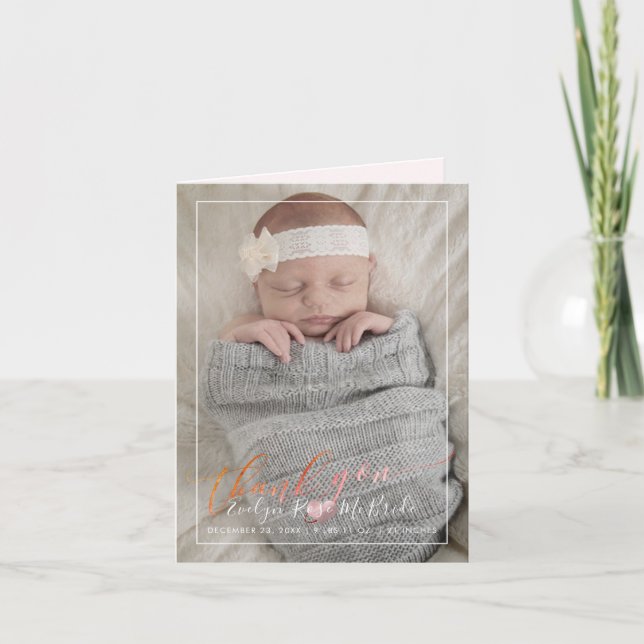 PixDezines Baby Shower,  Photo Thank You Card (Front)