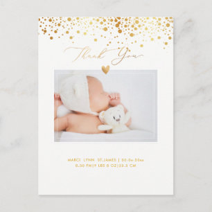 PixDezines Baby Shower Thank You/Faux Gold Confett Postcard