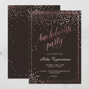 PixDezines Bachelorette PartyFaux Rose Gold Invitation