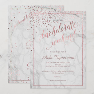 PixDezines Bachelorette Weekend Faux Rose Gold Invitation