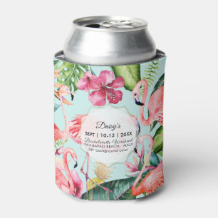 PixDezines Bachelorette Weekend Pink Flamingos DIY Can Cooler