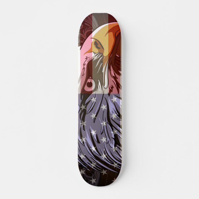 PixDezines bald eagle/american flag Skateboard (Front)