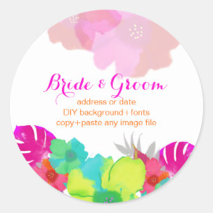 PixDezines bali kai/green/pink/DIY Classic Round Sticker