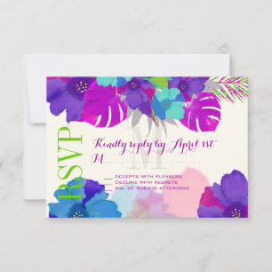 PixDezines bali kai/green/purple/DIY RSVP Card