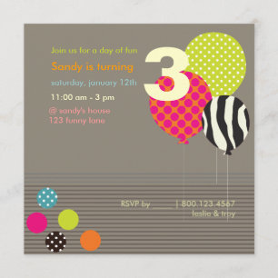 PixDezines Baloons Birthday Party Invitation
