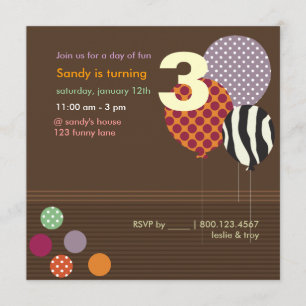 PixDezines Baloons Birthday Party Invitation