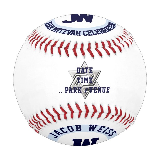 PixDezines Bar Mitzvah Baseball /DIY font+colour (Back)
