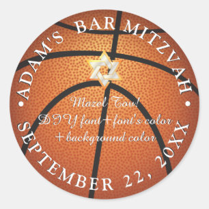 PixDezines Bar Mitzvah/Bat Mitzvah/DIY Classic Round Sticker