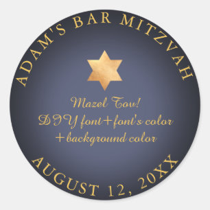 PixDezines Bar Mitzvah/Bat Mitzvah/DIY colour Classic Round Sticker