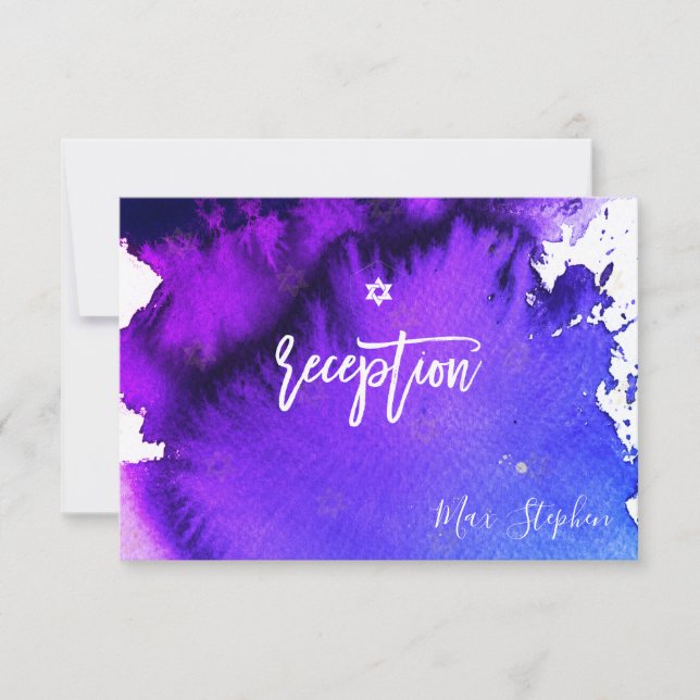 PixDezines Bar Mitzvah Celebration Cards ✡ Navy (Front)