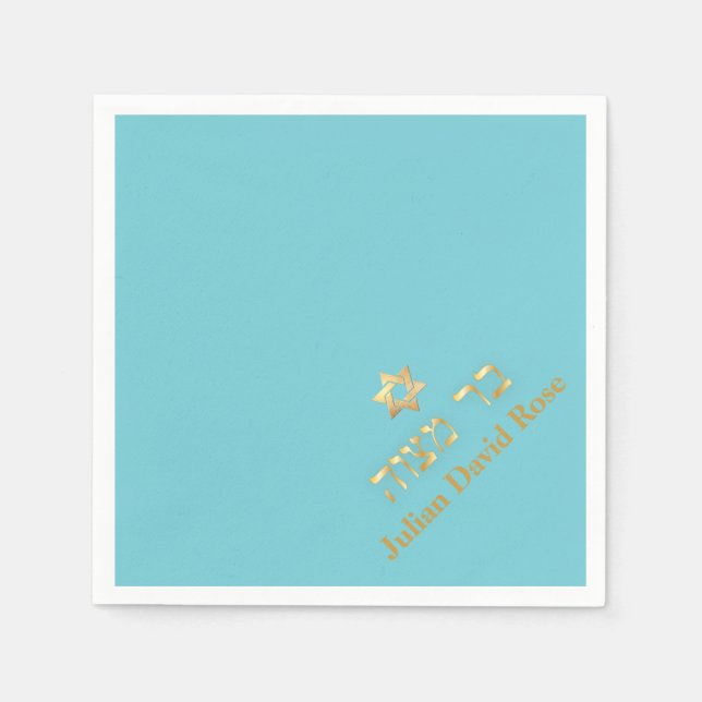 PixDezines Bar Mitzvah DIY colour turquoise Napkin (Front)