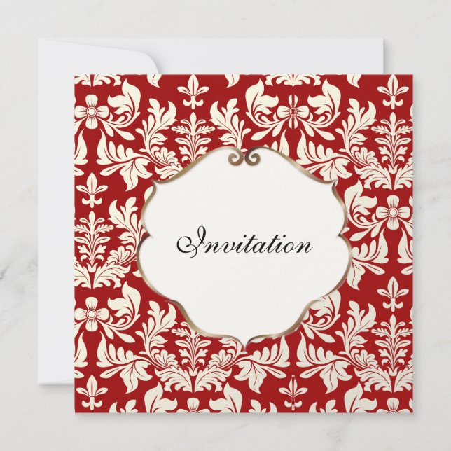 PixDezines Baroque 1 / Red Invitation (Front)