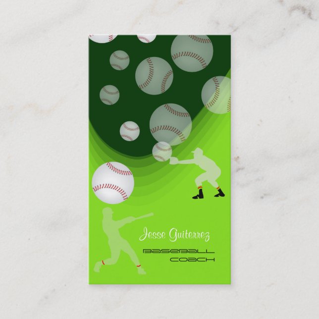 PixDezines baseball coach/diy background colour! Business Card (Front)