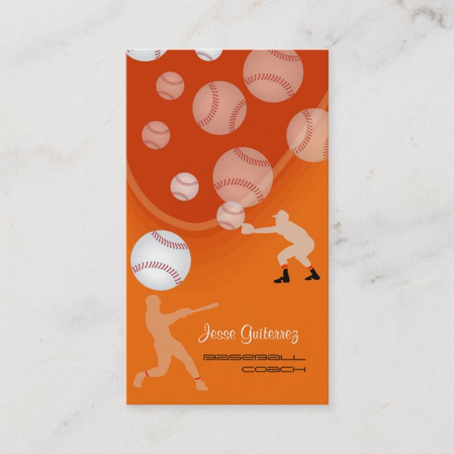 PixDezines baseball coach/diy background colour! Business Card (Front)