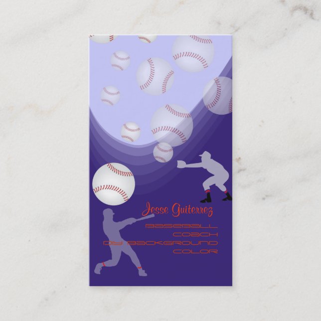 PixDezines baseball coach/diy background colour! Business Card (Front)