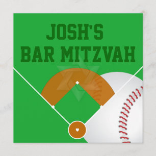 PixDezines ✡ Baseball Diamond/ Bar Mitzvah Invitation