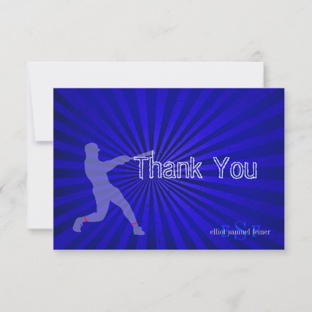 PixDezines Baseball Thank you cards, Flat Card (Front)