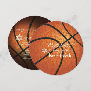 ✡ PixDezines Basketball Bar Mitzvah Invitation
