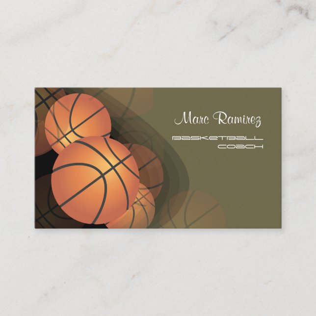 PixDezines Basketball Coach/DIY background colour Business Card (Front)