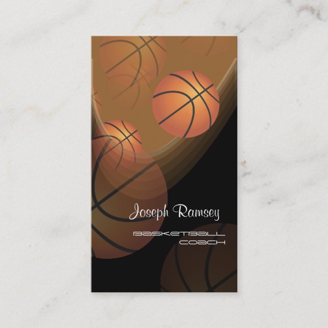 PixDezines Basketball Coach/DIY background colour Business Card (Front)