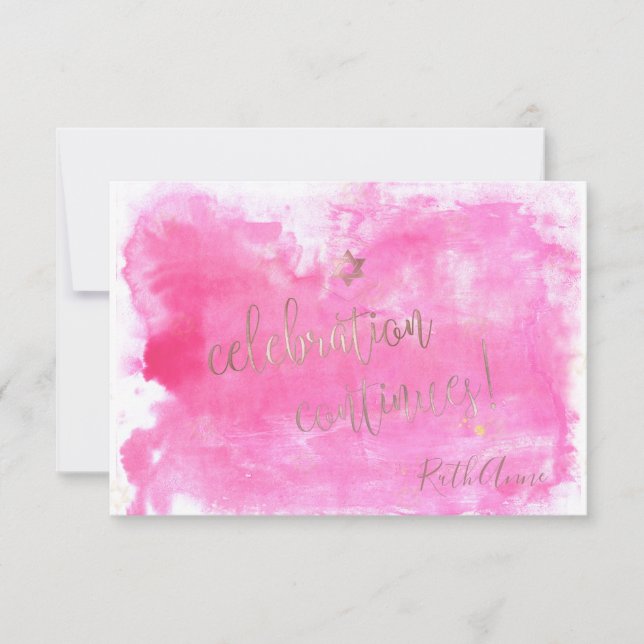 PixDezines Bat Mitzvah Celebration Cards ✡ Pink (Front)