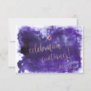 PixDezines Bat Mitzvah Celebration Cards ✡ Purple