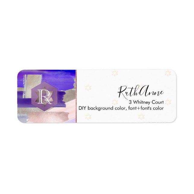 PixDezines Bat Mitzvah Purple Violet Watercolor (Front)