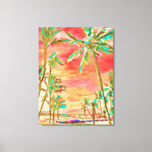 PixDezines Beach/Hawaii/Bay/Coral/Teal Canvas Print