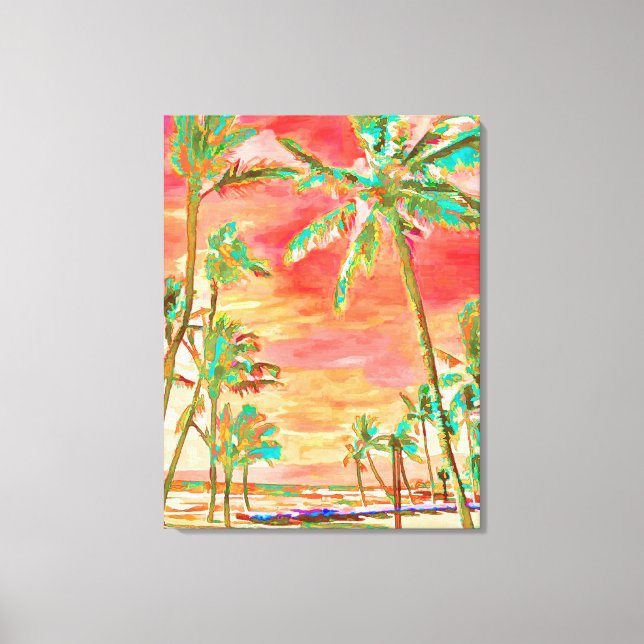 PixDezines Beach/Hawaii/Bay/Coral/Teal Canvas Print (Front)