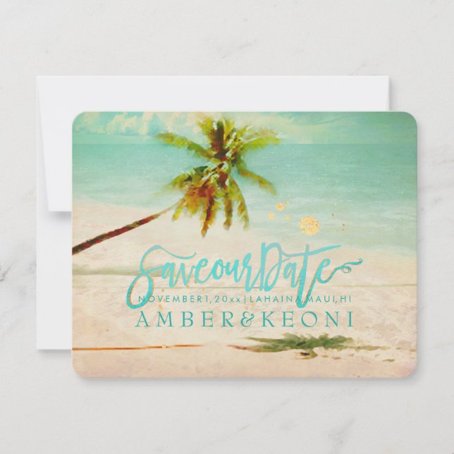 PixDezines Beach/Ocean/Palm Tree/Save the Date Save The Date (Front)