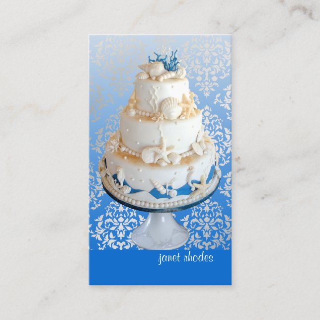 PixDezines Beach Wedding Cake/DIY background colou Business Card (Front)