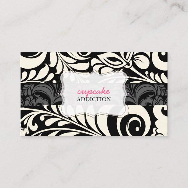 PixDezines Bellisimo Damask/DIY background colour Business Card (Front)