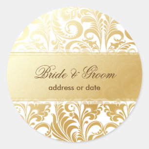 PixDezines Bellissimo Damask Classic Round Sticker