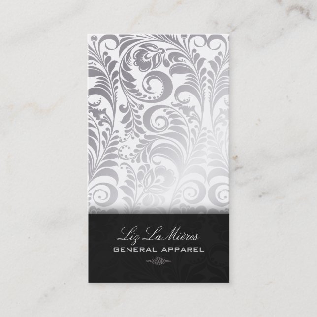 PixDezines Bellissimo Vintage Damask Business Card (Front)