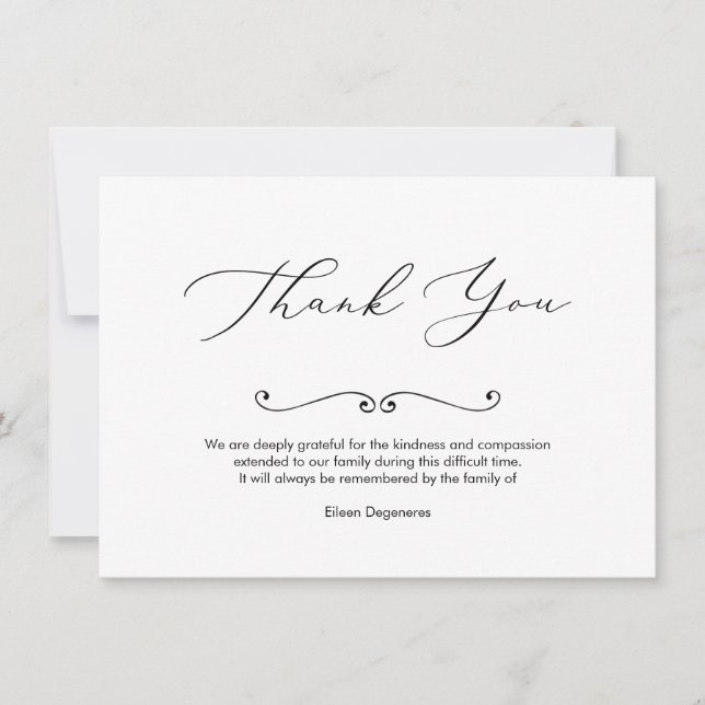 PixDezines Bereavement Thank You, after funeral Invitation (Front)